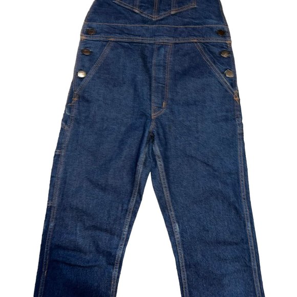 Big John Mens Denim Overalls 28 30 Dark Wash Thick Denim High Quality Workwear - Picture 3 of 10